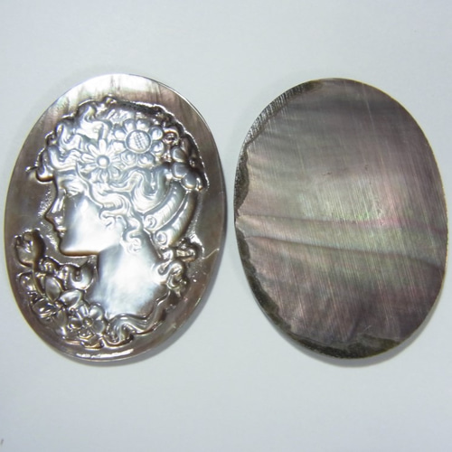 4 カメオ、ブローチ等加工用の黒蝶貝 その他素材 ロング・ショット