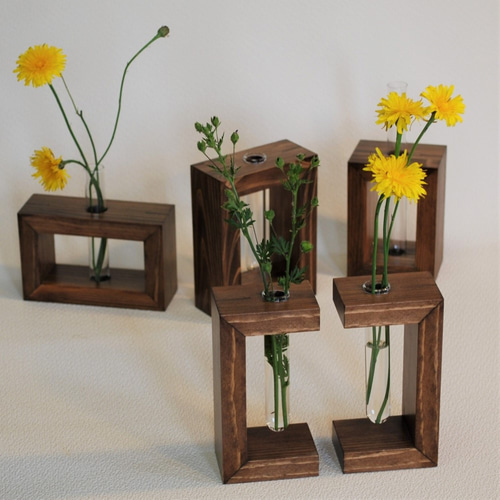 二輪挿しセット 茶色0725 一輪挿し・花瓶・花器 WOODY-CUBE 通販 二輪挿しセット 茶色0725 一輪挿し・花瓶・花器 WOODY-CUBE 通販