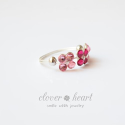 四つ葉のクローバー【clover＆clover＆clover リング】pink 1枚目の画像