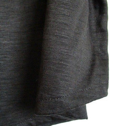 黒　ブラック　リネン100％　アシンメトリー　デザインカットソー　 6枚目の画像