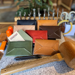 おうち時間を楽しもう！ヌメ革のクラフトキット／名刺カードケース・３バリエーション／ナチュラル 5枚目の画像