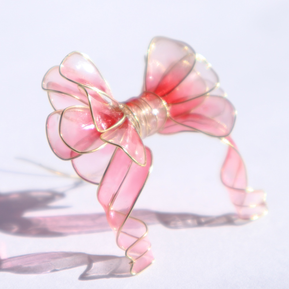 リボンRibbon　ポニーフック　ピンク