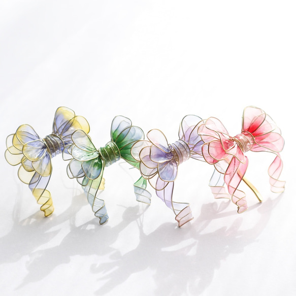 リボンRibbon　ポニーフック　紫 7枚目の画像