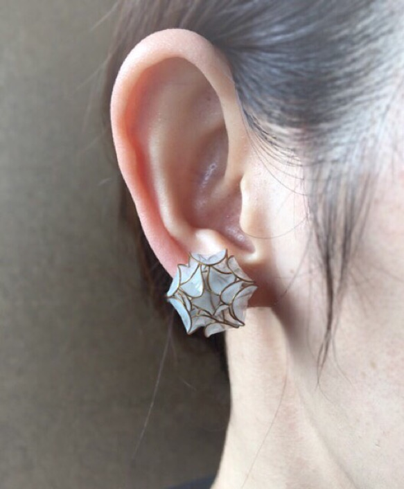 繡球花造型耳飾 耳環 第4張的照片