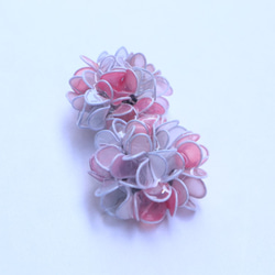 紫陽花の花耳飾り　　ピンク 1枚目の画像