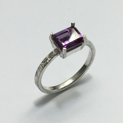 No.252  Beautiful purple square ring. 5枚目の画像