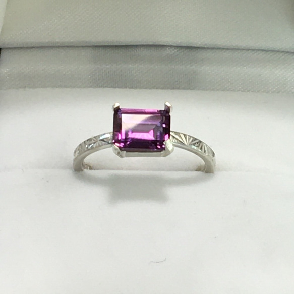 No.252  Beautiful purple square ring. 9枚目の画像