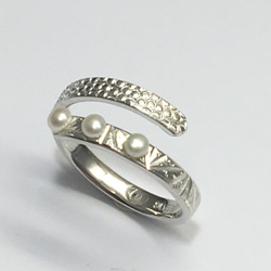 No.262 Cute ring with Nanako pattern pearls. 3枚目の画像