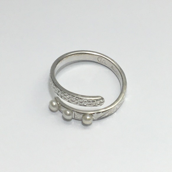 No.262 Cute ring with Nanako pattern pearls. 7枚目の画像