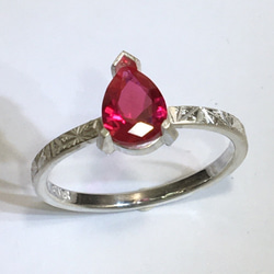 No. 266 Beautiful Ruby Drop Ring. 9枚目の画像