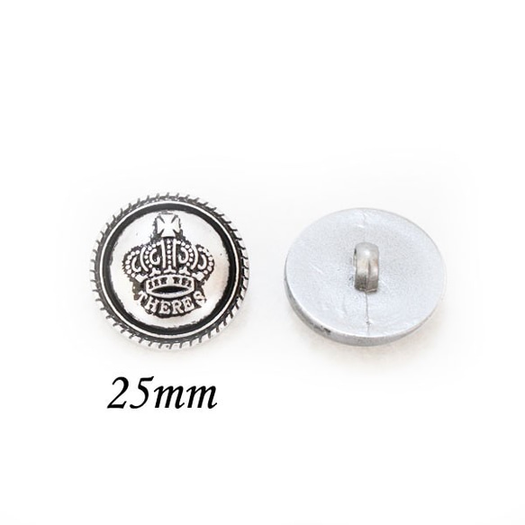 【BT-346】【6個入】【メタルボタン】【25mm】王冠デザインのプラメッキボタン　ブローチ/手芸/ブラウス 2枚目の画像