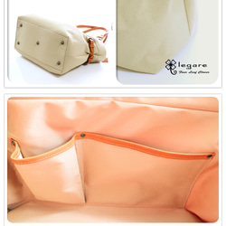 受注生産★刺繍入り＊リバティ×本革×8号帆布＊タックトート 2枚目の画像