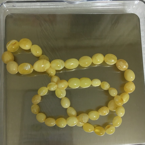 鑑定書付き 天然 琥珀 ロイヤルアンバー ベビーネックレス ネックレス