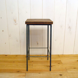 ☆ アイアン　杉無垢材　古材風　スツール　サイドテーブル　サイズオーダー可 木色選択可　☆ 2枚目の画像