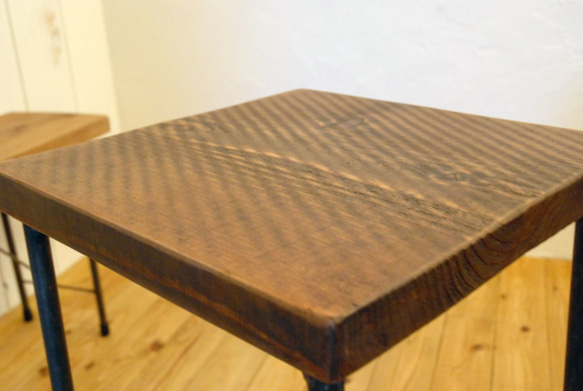 ☆ アイアン　杉無垢材　古材風　スツール　サイドテーブル　サイズオーダー可 木色選択可　☆ 4枚目の画像