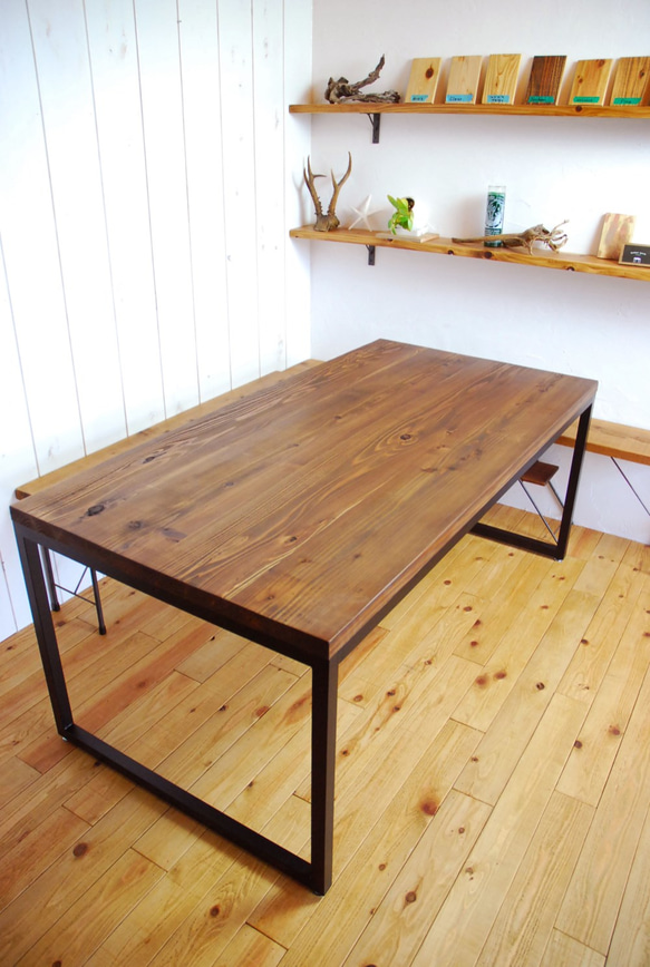 木製アイアンテーブル，つむぎ商會，特注品 木製アイアンテーブル，つむぎ商會，特注品