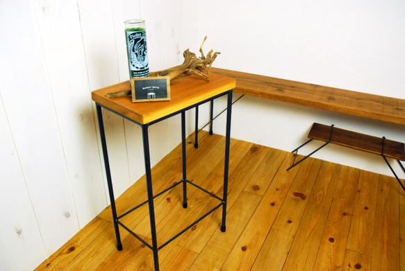 ☆ アイアン 杉無垢材 古材風 スツール サイドテーブル 木色選択可 ☆