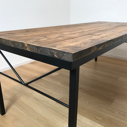 [組みったテーブル］古材足場板とアイアンのハーモニー♪ 組みったテーブル］古材足場板とアイアンのハーモニー♪