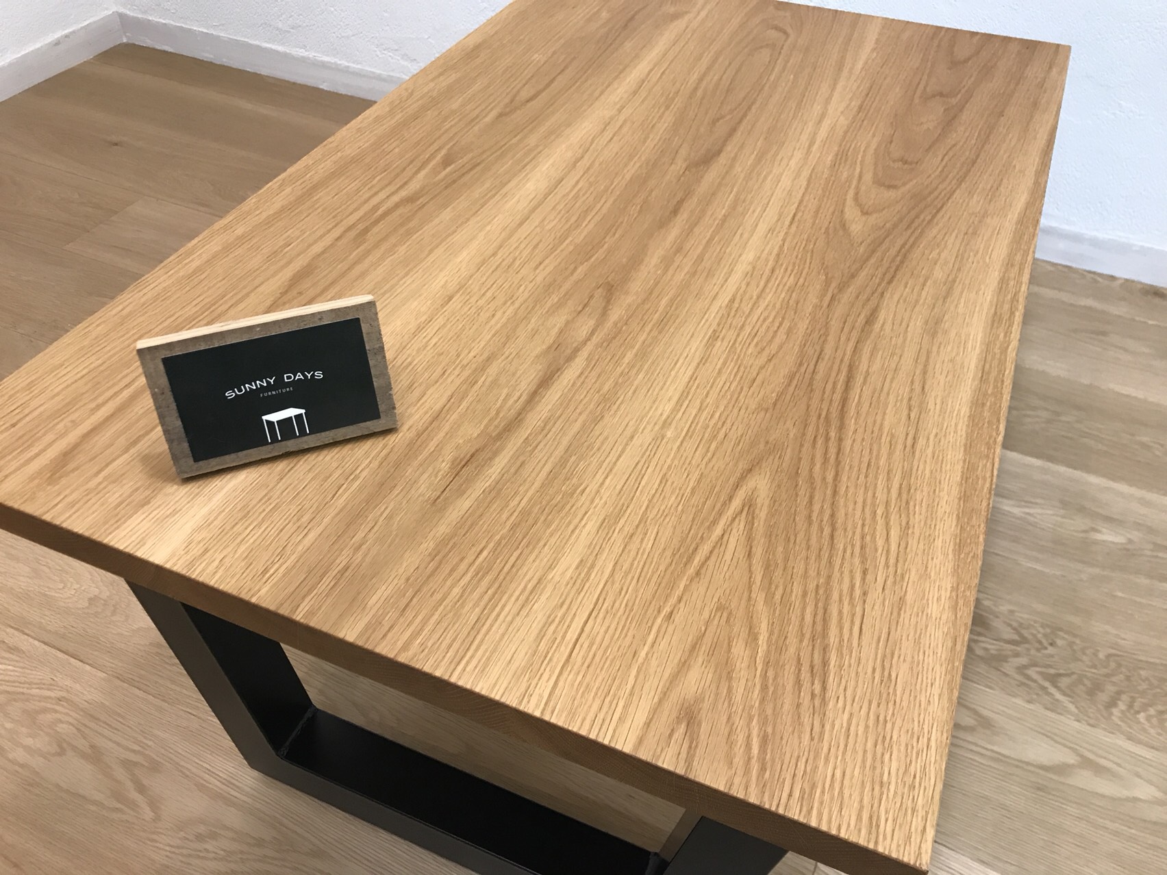 新生活に☆アイアンフレーム　ホワイトオーク無垢ハギ材　リビングテーブル　ローテーブル サイズオーダー可☆