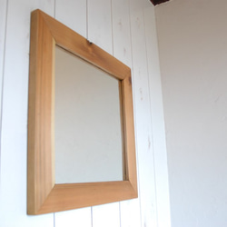 ハルヒナ様専用　無垢木枠ミラー　鏡　ナチュラル色　カリフォルニアスタイル♪　 4枚目の画像
