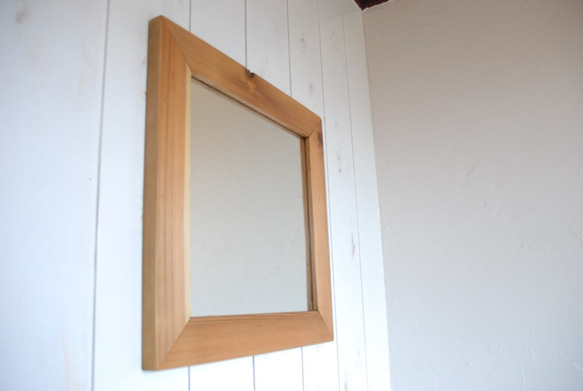 ハルヒナ様専用　無垢木枠ミラー　鏡　ナチュラル色　カリフォルニアスタイル♪　 4枚目の画像