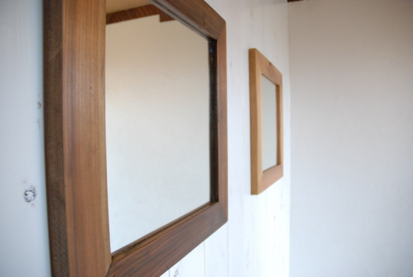 ハルヒナ様専用　無垢木枠ミラー　鏡　ナチュラル色　カリフォルニアスタイル♪　 5枚目の画像