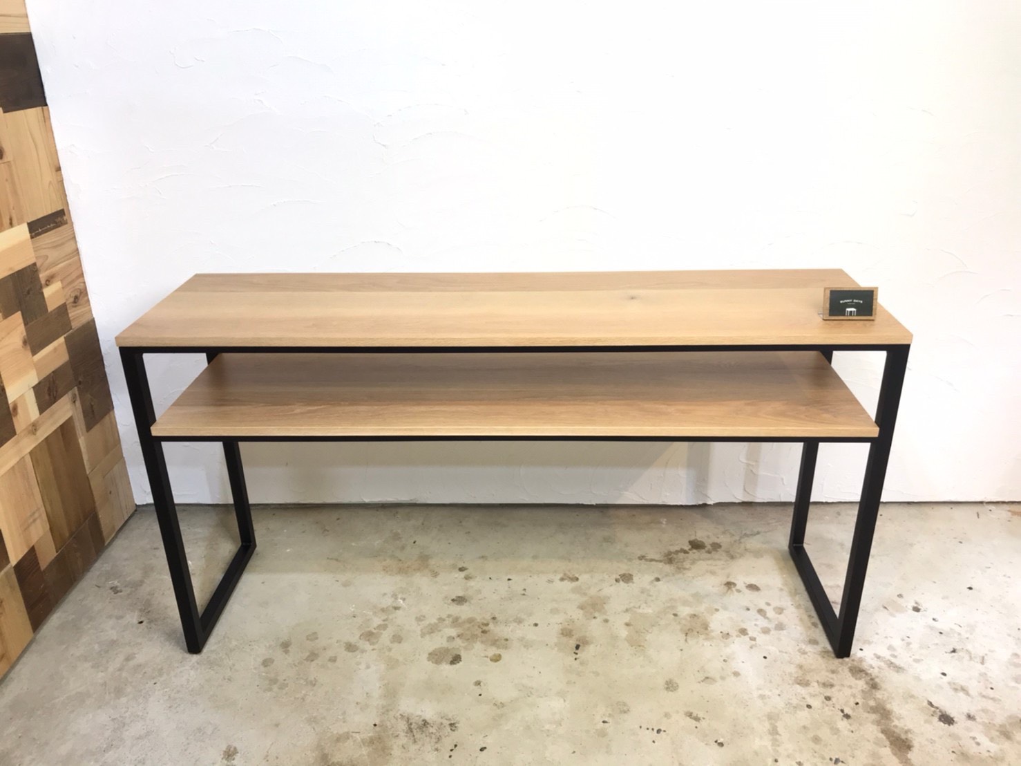 ☆ アイアンフレーム ホワイトオーク 棚 シェルフ キッチンボード 2段 木色選択可 サイズオーダー可 宅内搬入設置 ☆