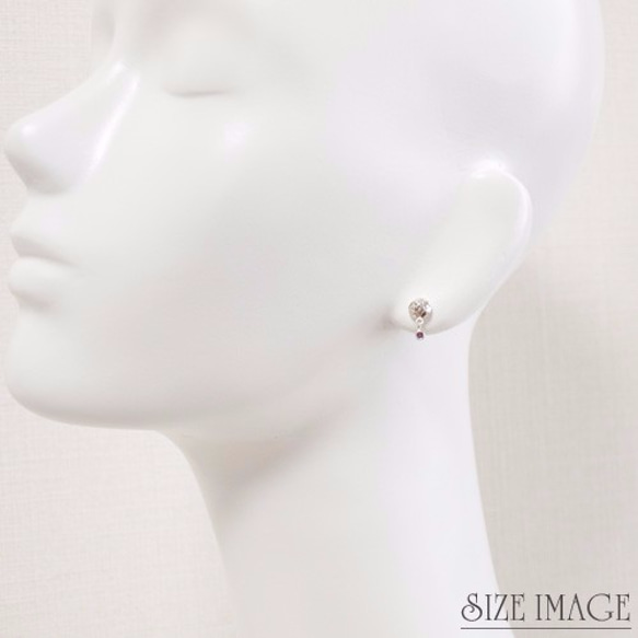 [點擊後免費送貨日本模式純銀耳環[景泰藍]紫晶 第5張的照片
