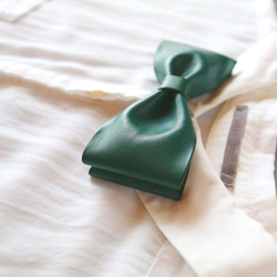 Leather bow tie　＃２　（green） 2枚目の画像