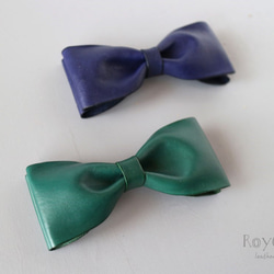 Leather bow tie　＃２　（green） 3枚目の画像