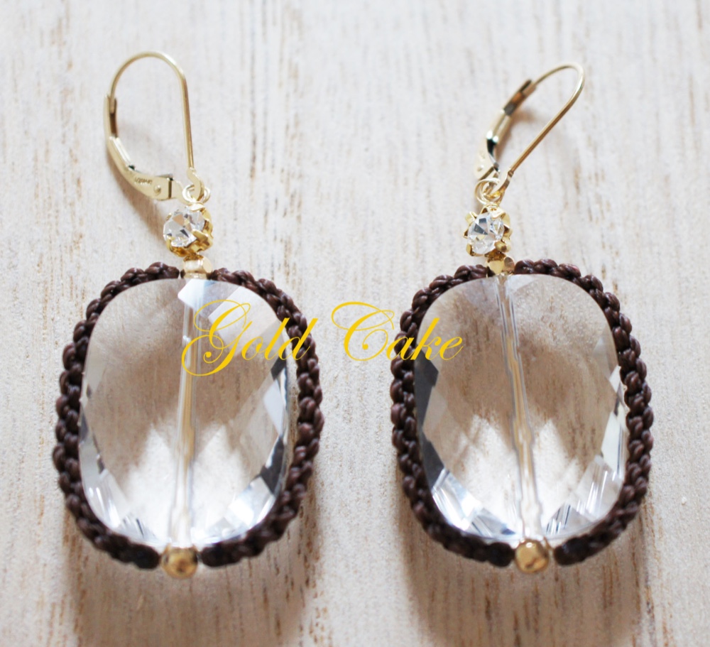 レクタングルクリスタルのピアス