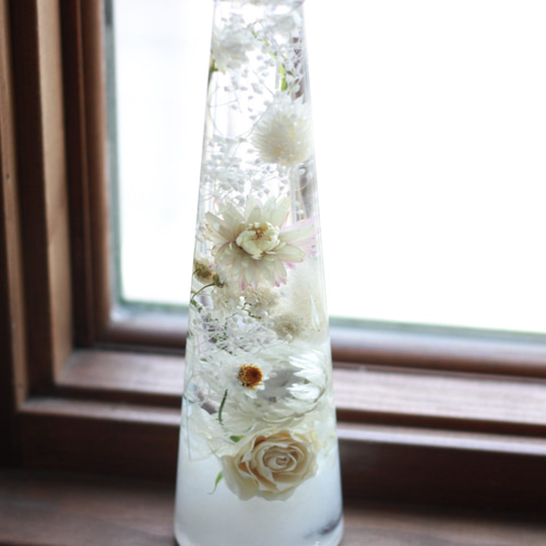 ◆ハーバリウム ＃111 パンジーのbottle.:*:・お仏花にも ◇ハーバリウム ＃111 パンジーのbottle.:*:・お仏花にも