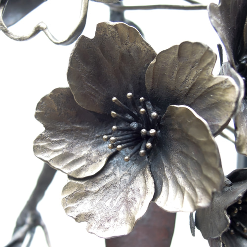 鉄の彫刻 カセキの時間「BOX-桜」 OKP-162 立体・オブジェ アート