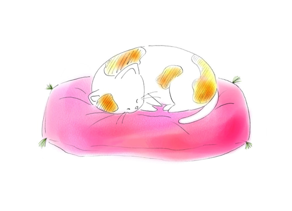 猫（ねこ）のイラスト集「たそがれのミケ」6枚セット　シートでの販売になります（送料無料） 1枚目の画像