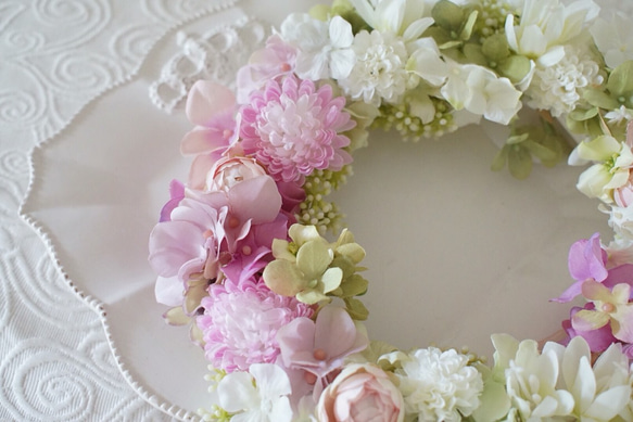 sweet   bridal  pink wreath*ブライダルピンクリース 4枚目の画像