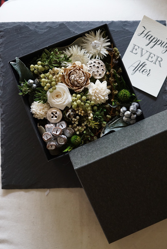 Box Flower gift＊野草のグリーンボックス 3枚目の画像