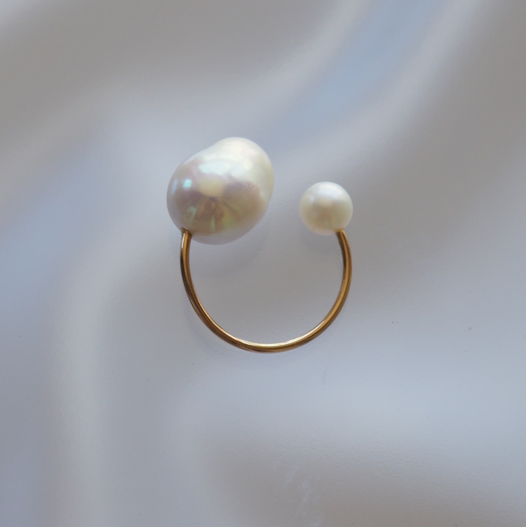 14kgf  バロックパール ダブルパール　イヤーカフ　（リング）