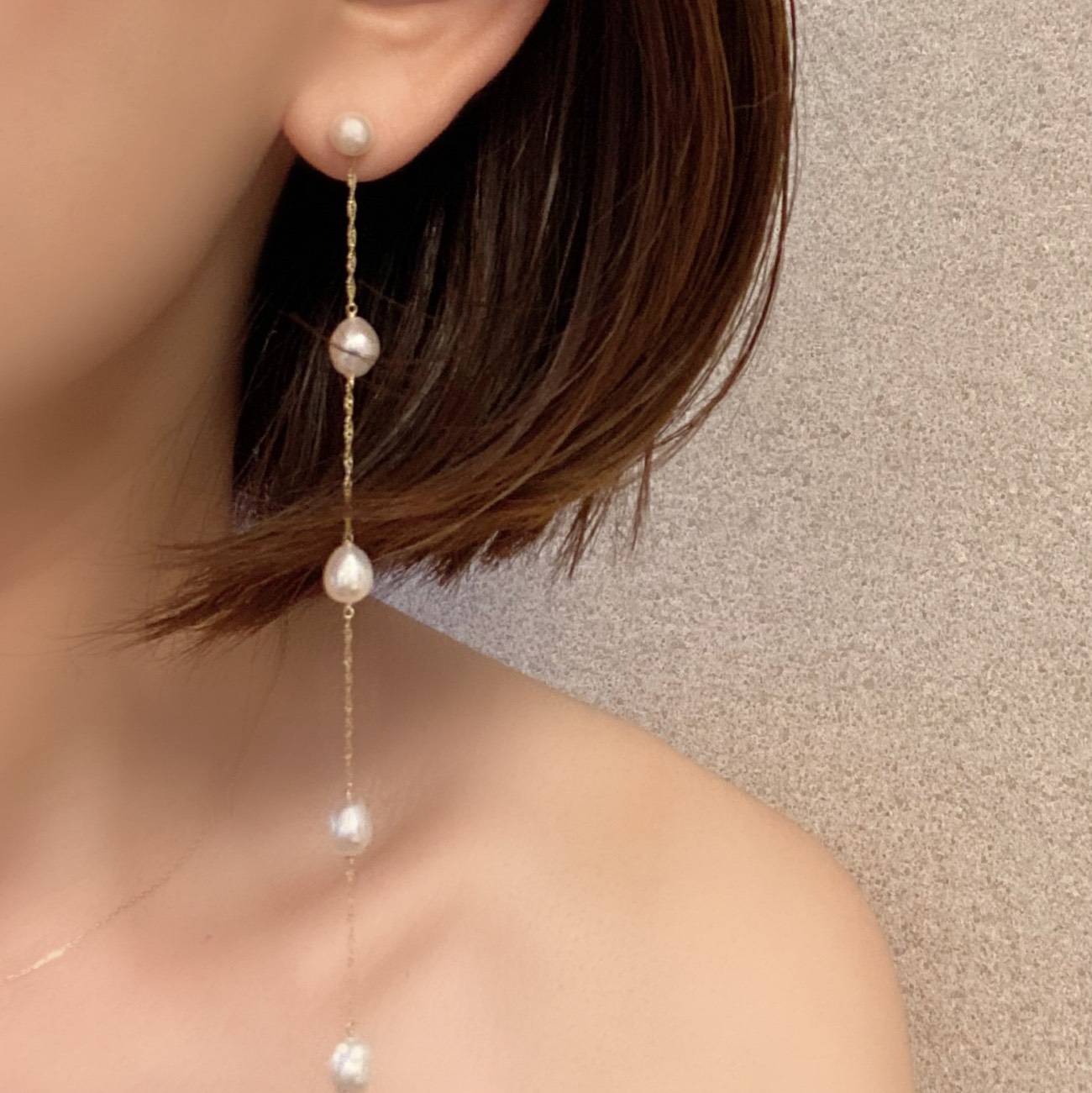 バロックパール K10 イヤリング ピアス 美品【定価4万】MANORIE