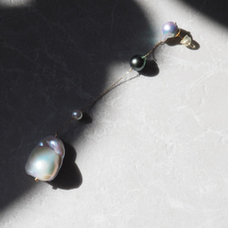 14Kgf】6mm エチオピア産ウォーターオパール ピアス・イヤリング