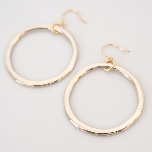 14kgf フック メタル ラウンド 35mm ピアス または イヤリング ピアス