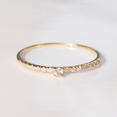 美品 K18WG ダイヤモンド ハーフ エタニティリング D:0.09ct 美品 K18WG ダイヤモンド ハーフ エタニティリング D:0.09ct