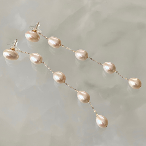 14kgf パール　ロングピアス 14kgf パール ロングピアス