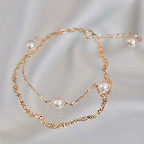 プラチナ　あこやパール　pm刻印　羽織紐　アジャスター　ブレスレット プラチナ あこやパール pm刻印 羽織紐 アジャスター ブレスレット