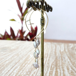 ★銷售★3結石耳環改變銀珍珠 第2張的照片