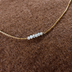 【14kgf・天然石】オフホワイトダイヤモンドのネックレス 4枚目の画像