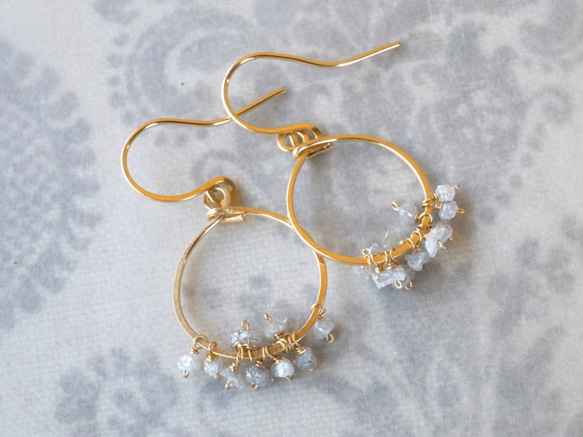 [冬季新品]寶石鑽石迷你圈形耳環【S】·耳環多變 第2張的照片