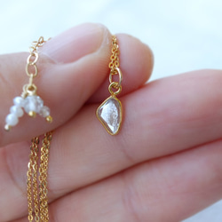 【14kgf・18Kベゼル】スライスダイヤモンドのネックレス 2枚目の画像