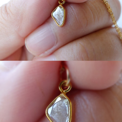 【14kgf・18Kベゼル】スライスダイヤモンドのネックレス 4枚目の画像