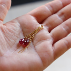 【14公斤/天然石材】美國大顆粒紅寶石鉤形耳環 第5張的照片