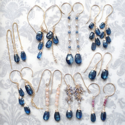 【特價】喜馬拉雅藍晶石和藍寶石長耳環耳環可換 第6張的照片